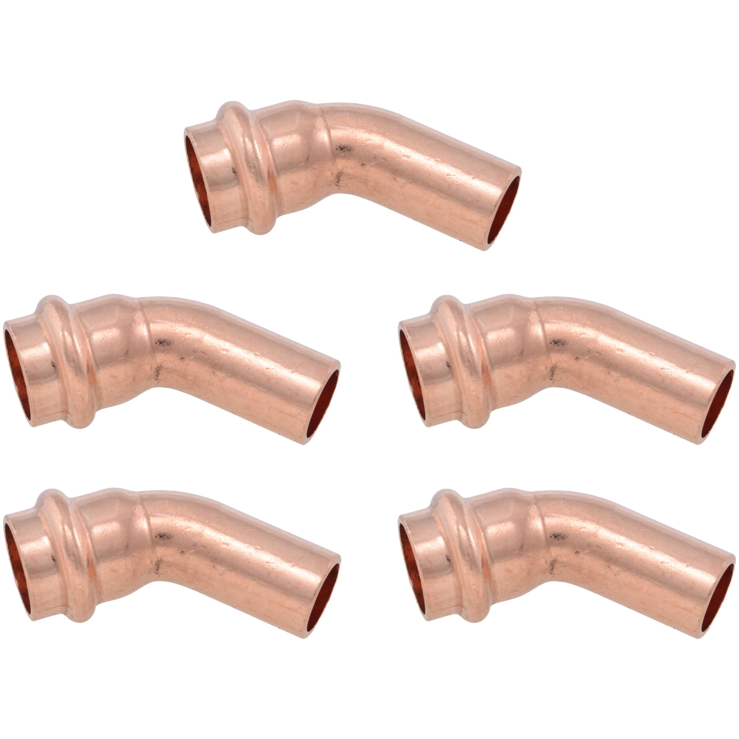 SharkBite 1/2 Inch Copper Press x 1/2 Inch FTG 45 Degree Street Elbow, Plumbing Fitting, Pack of 5, UPR615X5