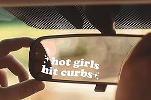 2Pcs Hot Girls Hit Curbs - Funny Bumper Sticker for Women