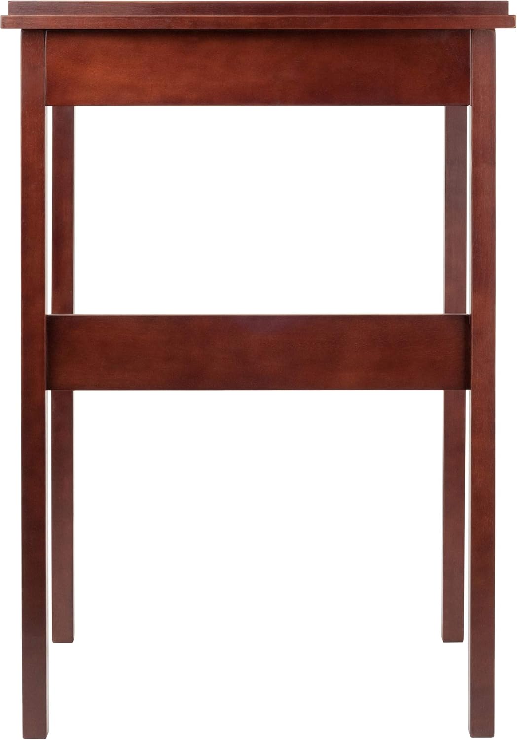 Transitional Walnut High Standing Desk with Drawer, 27.95" W