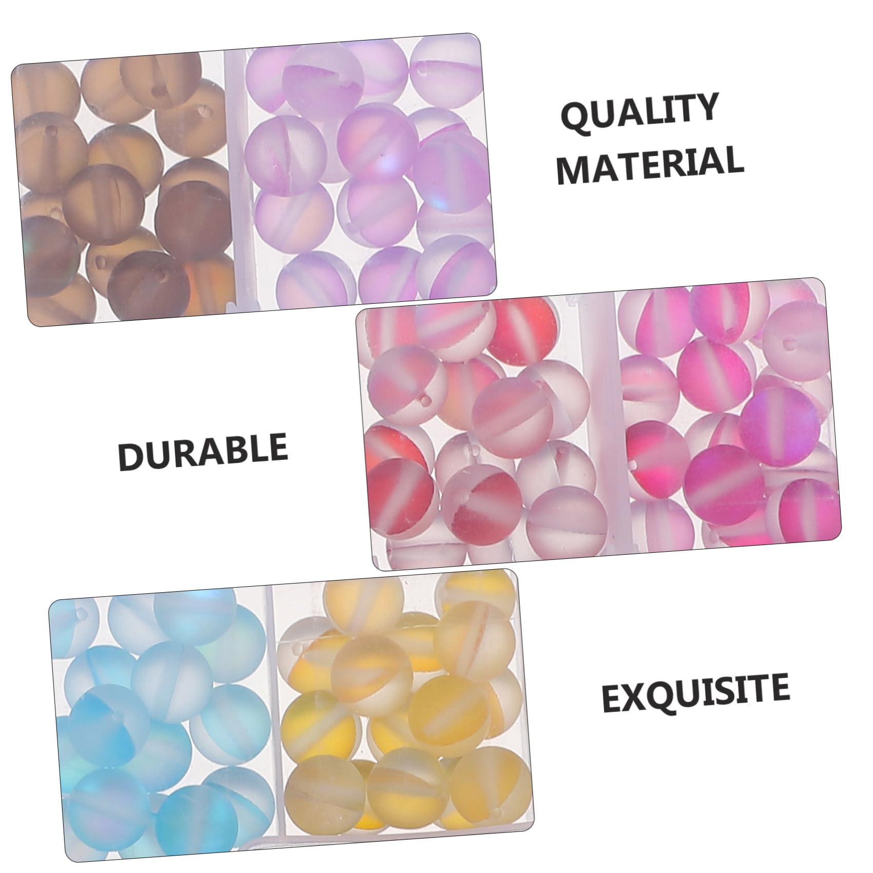 EXCEART 300piezas Abalorios De Vidrio Mate Bolas Con Orificio Para Pulseras y Joyería Diy Accesorios Coloridos Para Manualidades