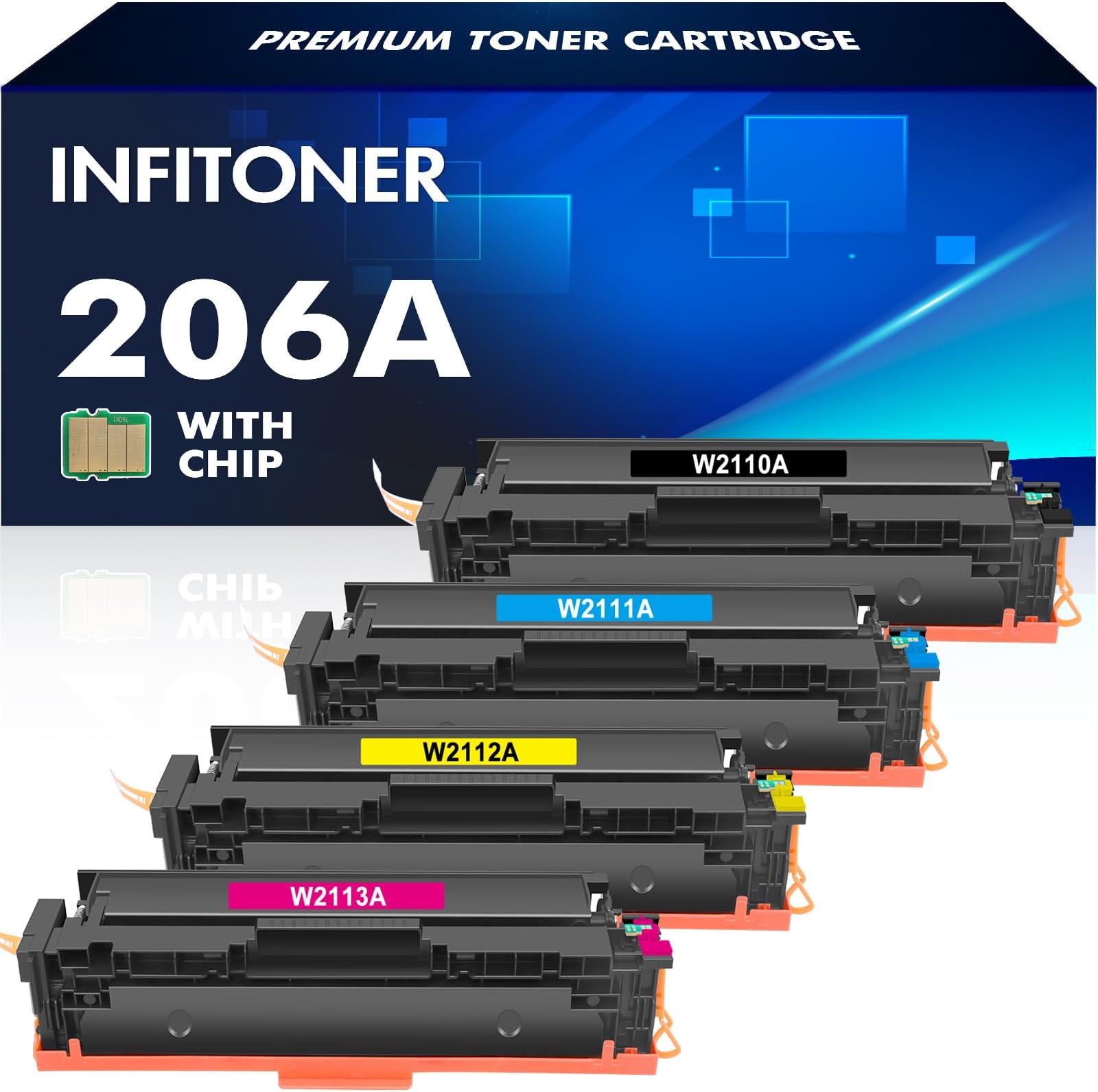 206A MFP M283fdw M283cdw Toner Cartridges 4 Pack 206X Set