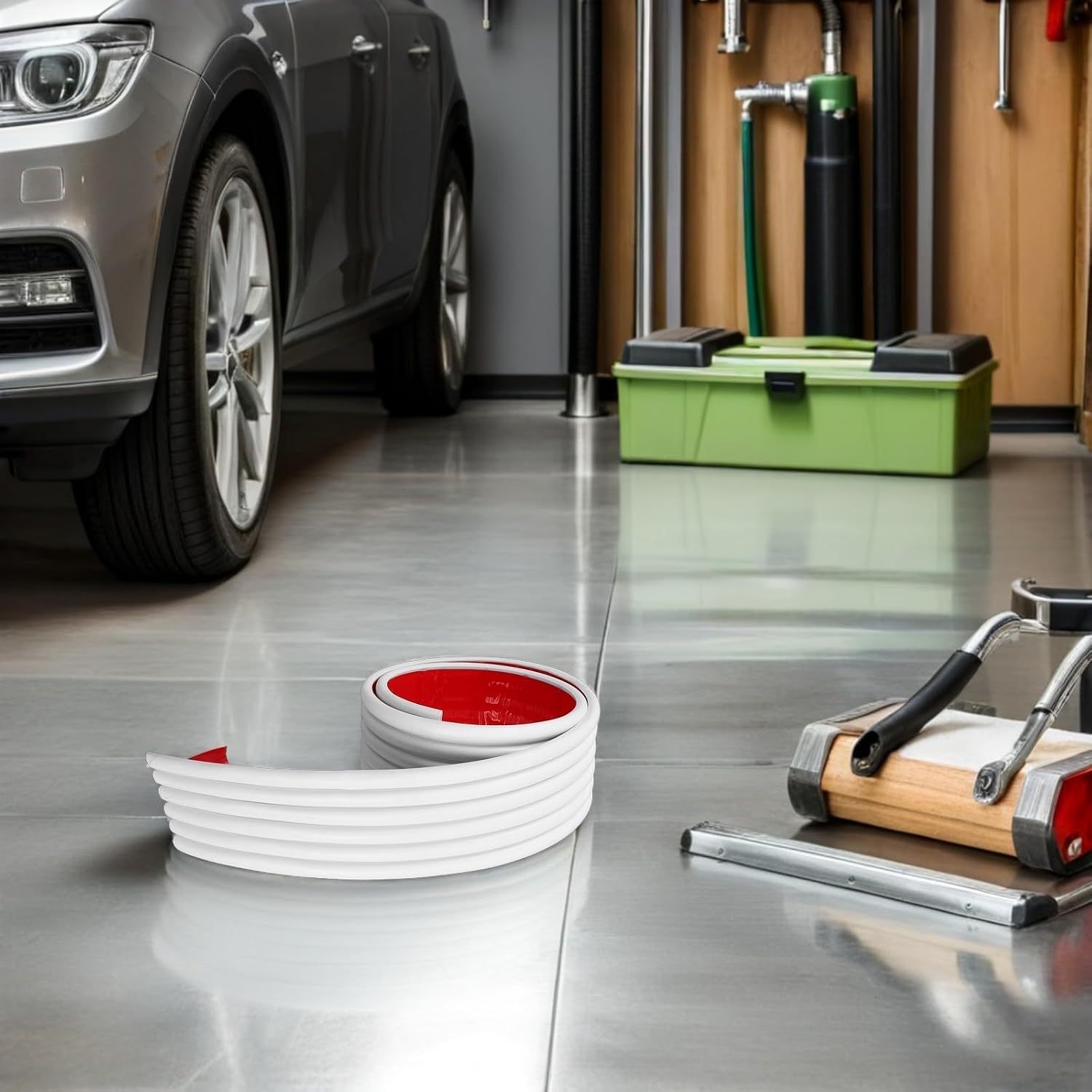 Garage Wall Protector Strip for Parking 1 Roll PVC White