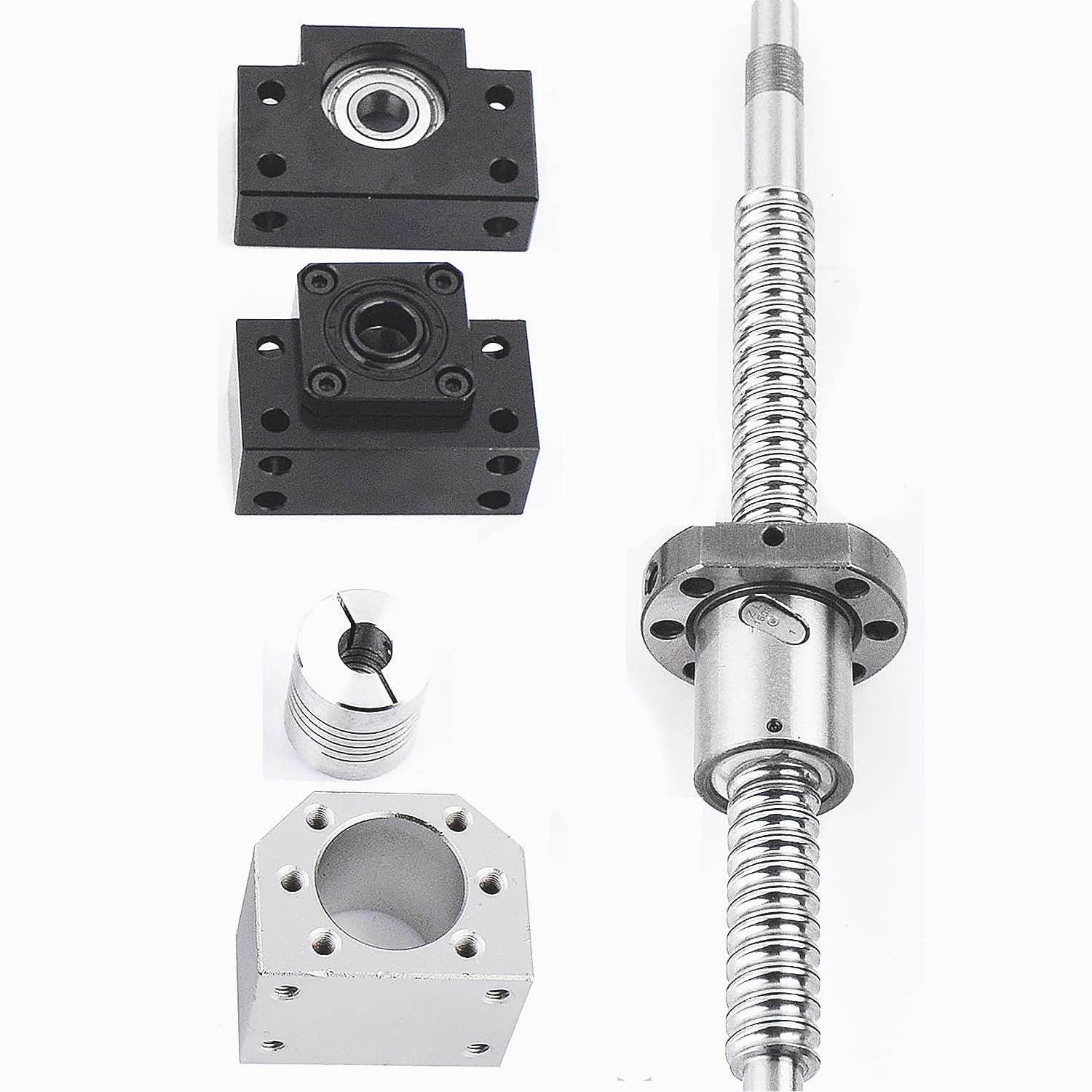 350mm/13.78inch Ball Screw RM/SFU1605 (Diameter 16mm, Lead 5mm) with Metal Ball Screw Nut, BK/BF End Supports and Ball NUT HOUSINGS CNC Parts for DIY CNC Machine and 3D Printer (RM/SFU1605 — Amazon image 6
