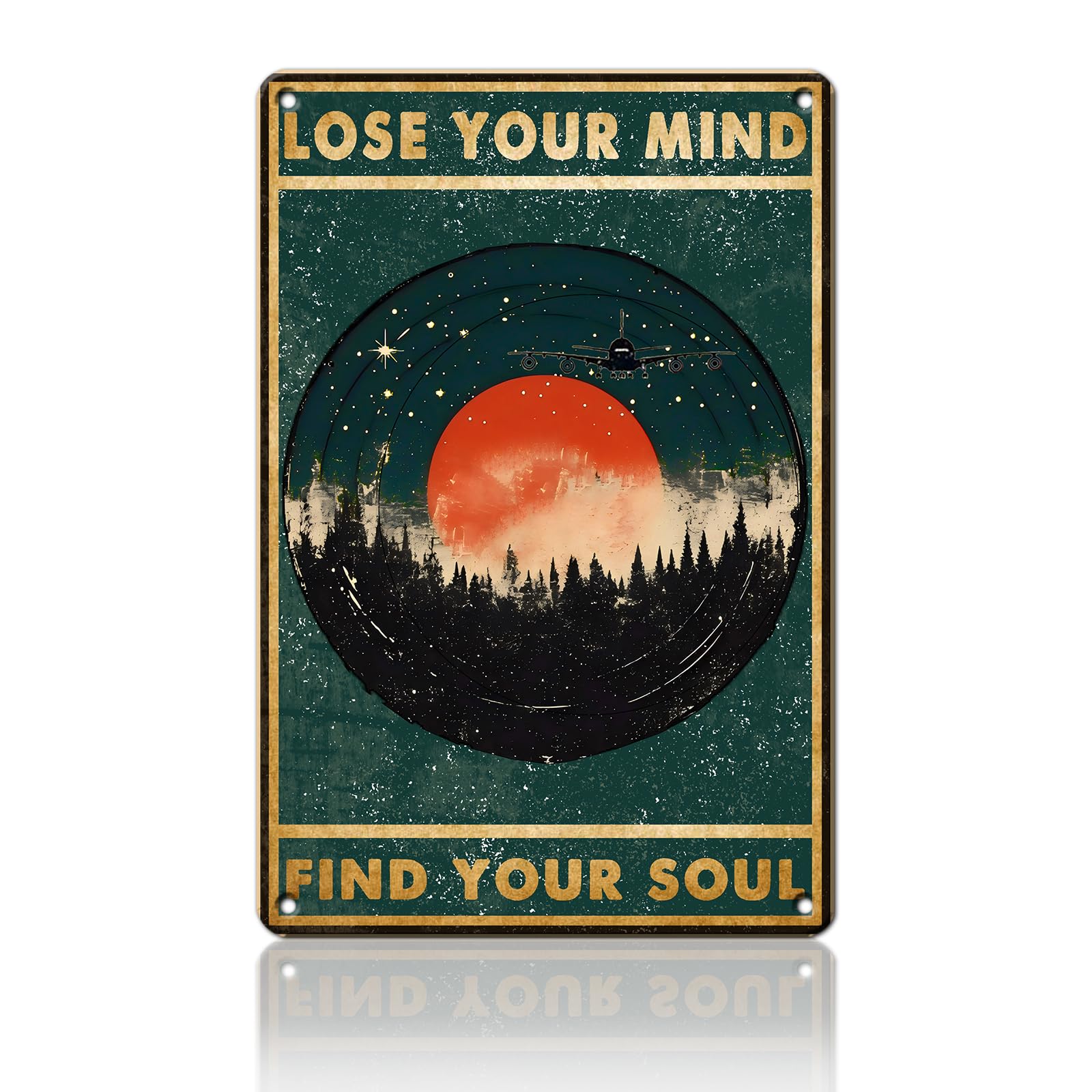 Anceky Vintage Tin Sign Lose Your Mind Find Your Soul Metal Sign Funny Wall Decor for Cafe Bar Plub Garage Home 12×16 Inch
