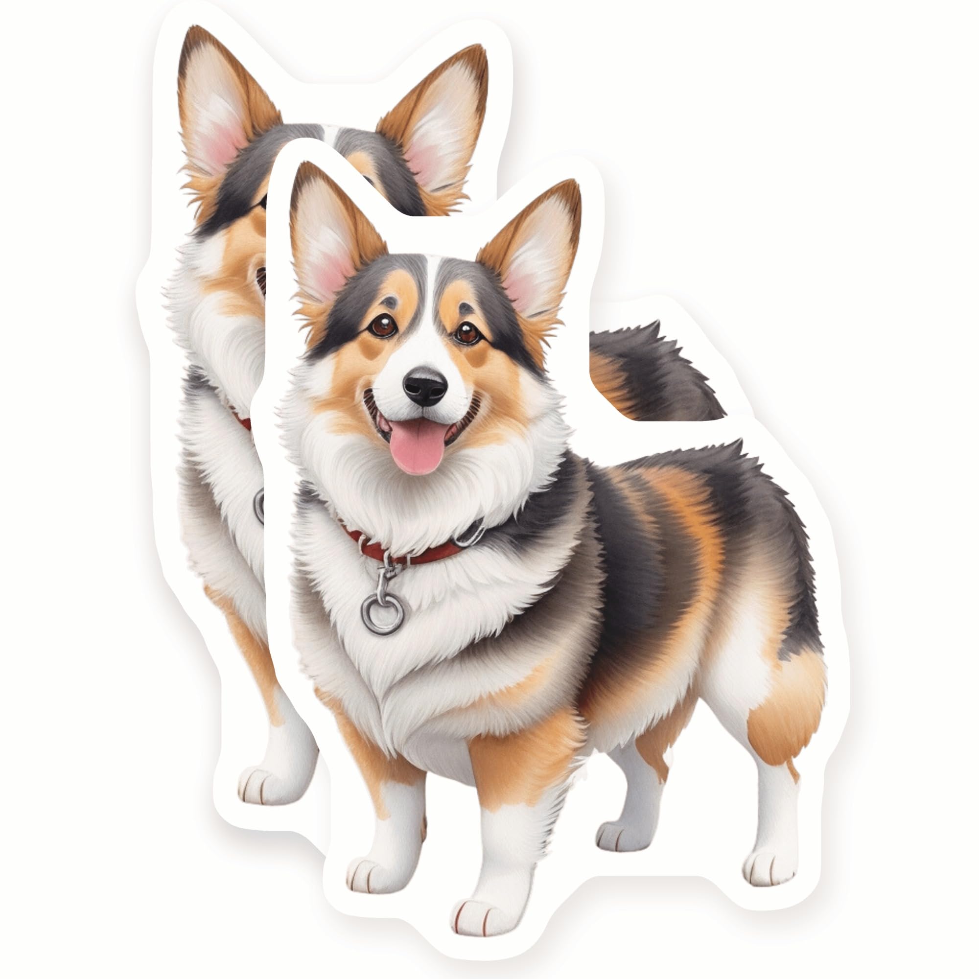 Pegatinas de Corgi tricolor de 5 pulgadas AQS0592 para ordenadores y vasos de viaje