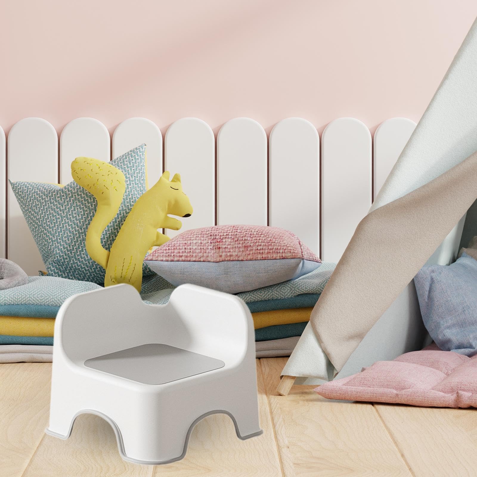 Baoblaze Kids Small Stool Footstool Lightweight Children Chair Foot Stool Step Stool for Kithchen Playroom Entryway Nursery Bedside, Grey