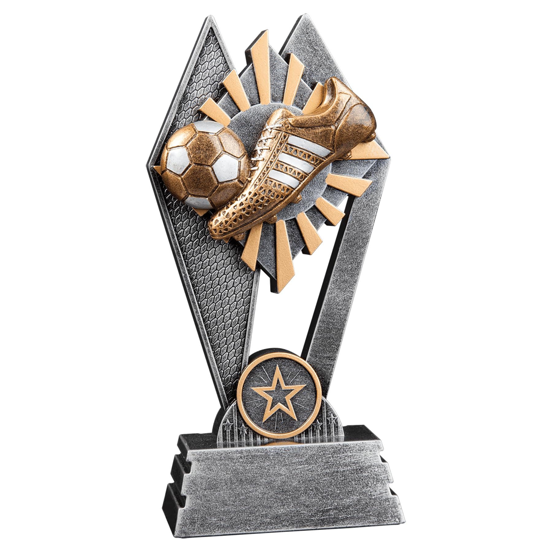 Express Medals 1 paquete de trofeos de fútbol Sun Ray de 7 pulgadas de alto, premios, niños, niñas, hombres, mujeres, jóvenes, equipo, trofeos, premio de torneo, campeón, premio de evento, regalo