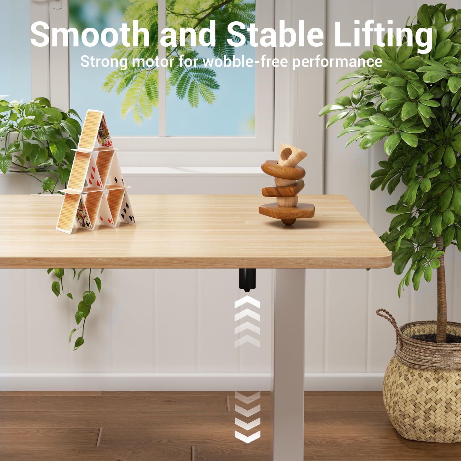 Veken 55 Inch Large Electric Standing Desk 4 Memory Heights Adjustable Sit to Stand Up Work Home Office — view 8