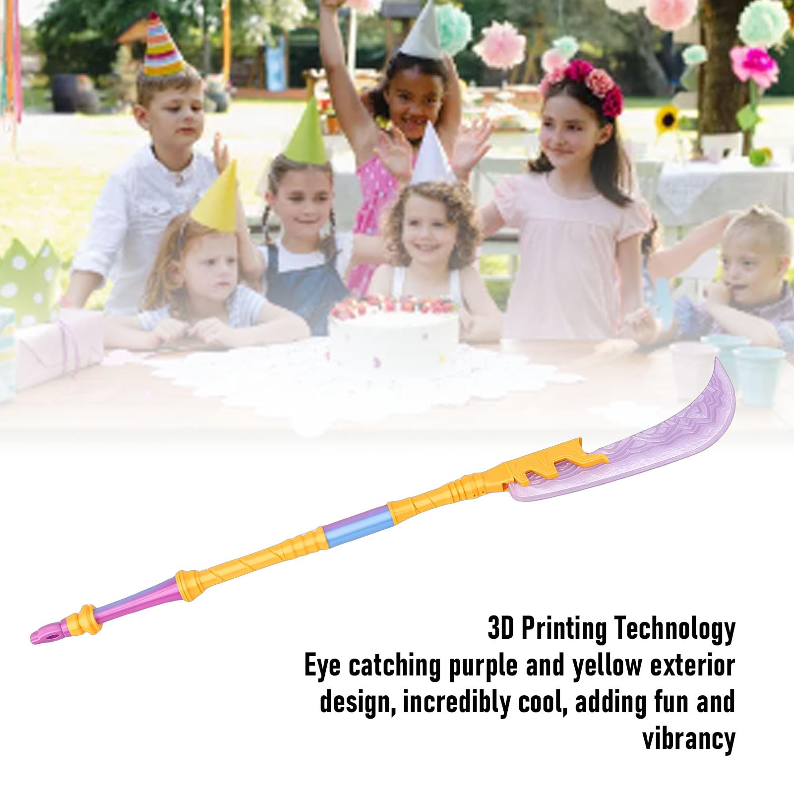 Sxhlseller Jouet de Hache imprimé en 3D pour Enfants, Accessoire de Costume PLA, Violet et Jaune, épée de Cosplay pour Fête et Jeu de Rôle