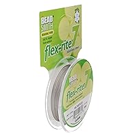 Vista 1 de The Beadsmith Flex-Rite 7 hebras de nailon recubierto de nailon, alambre de cuentas de acero inoxidable, suministro de fabricación de joyas