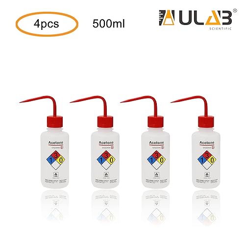 Miniatura 9 de ULAB Juego de botellas de lavado científico, 1 de cada una para botellas de lavado de seguridad con ventilación automática de agua destilada y