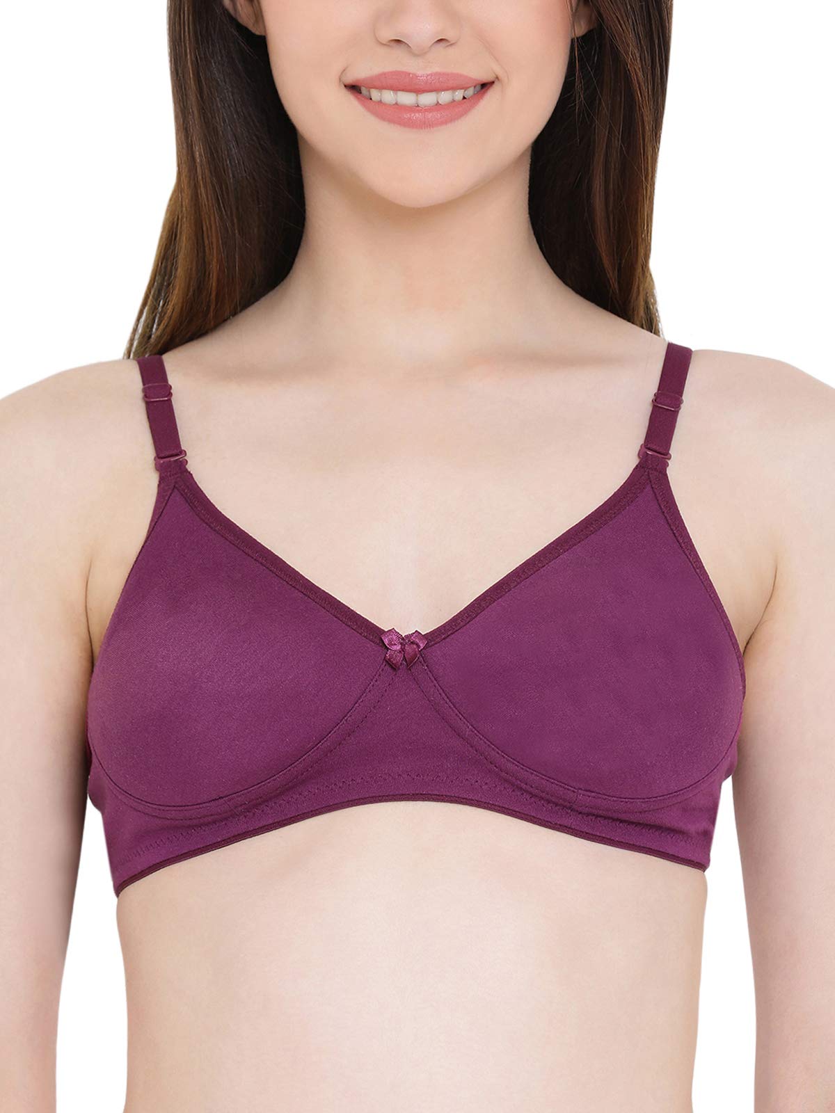 Clovia Women's Cotton Padded Wire Free Non-Wired T-Shirt Bra