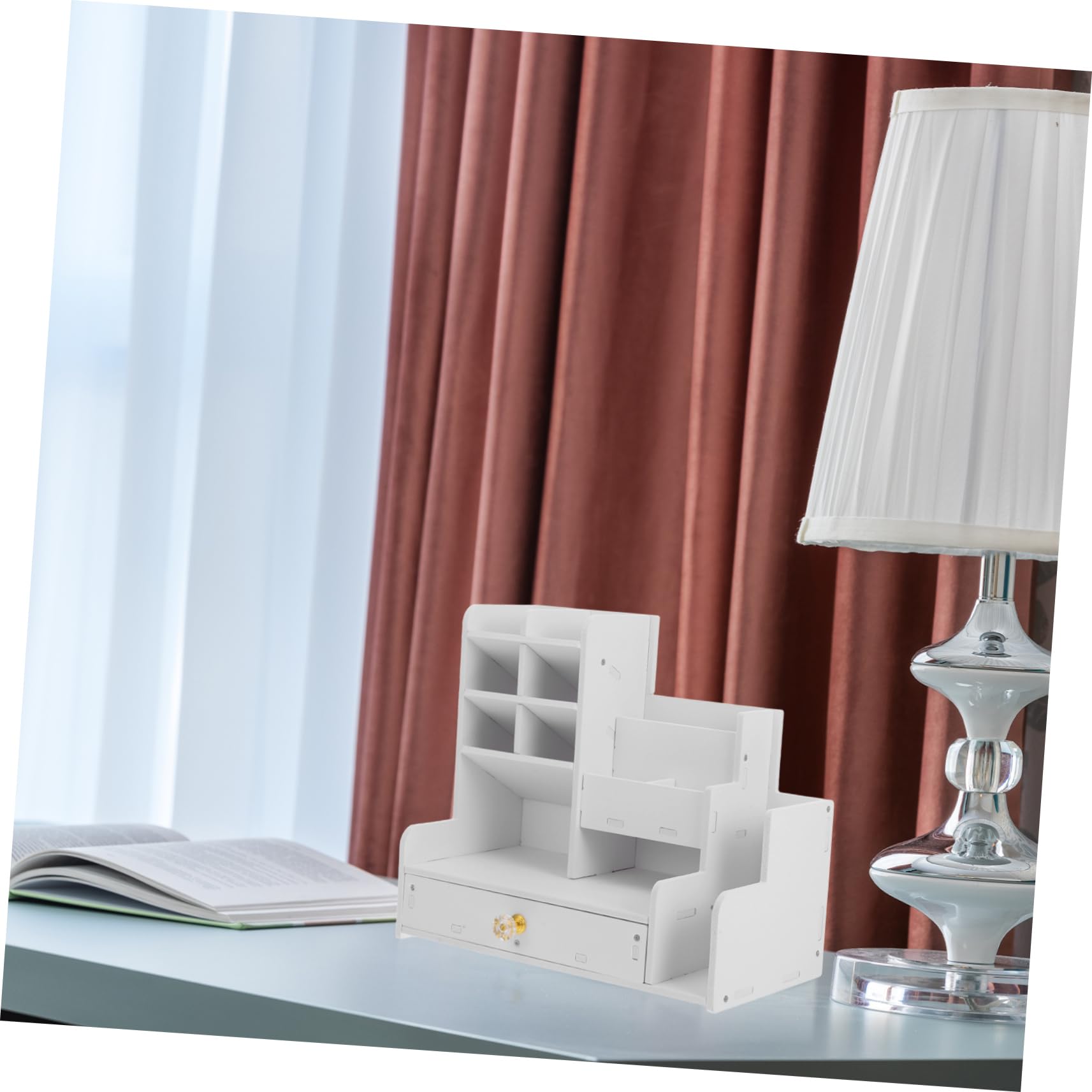 HOMSFOU Portapenne Da Scrivania Design Inclinato Organizer Per Pennarelli e Cancelleria Ripiano Portaoggetti Per Realizzato Per Durata e Finitura Elegante