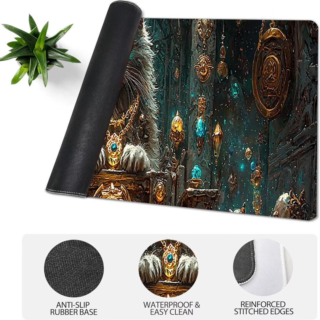 Podkładka pod mysz do gier XXL kot krajobraz, podkładka pod mysz XXL 1600 x 800 x 3 mm, podkładka pod mysz matowa, bardzo duża podkładka pod biurko dla graczy, bardzo duża z tkaniny, antypoślizgowa