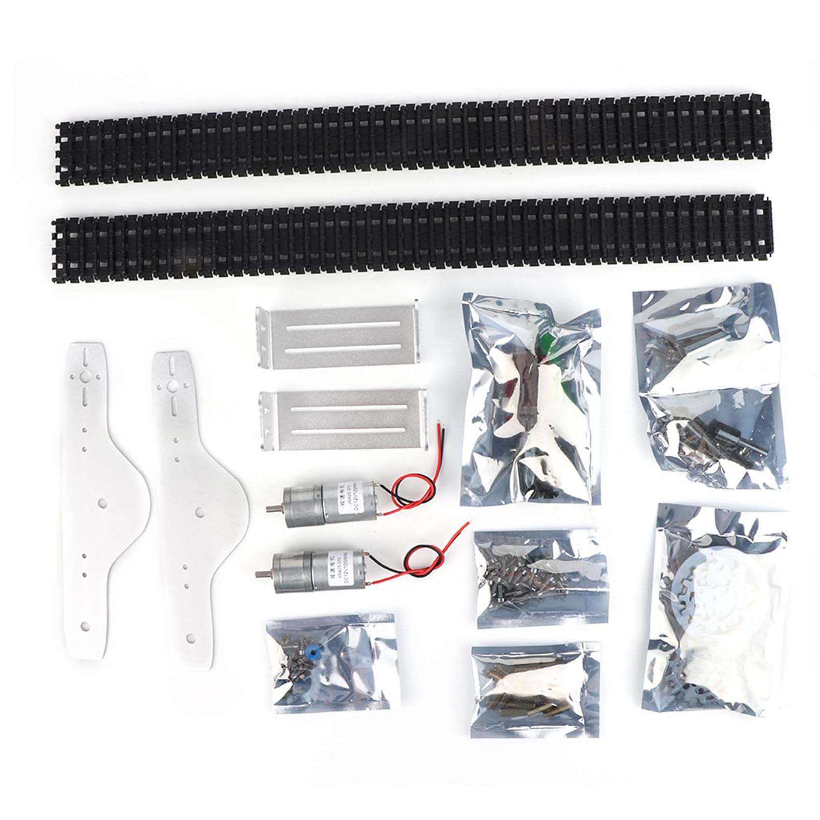 Kit de chasis de tanque de robot, marco de aleación de aluminio de alta calidad, motor de doble accionamiento para la construcción de juguetes y proyectos de (versión no ensamblada)