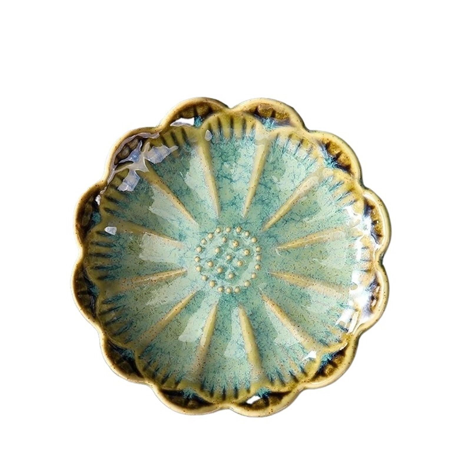 QXBFNDC Ceramic Jewelry Dish Ceramic Lotus Leaf Shaped Jewelry Tray - Decorative Ring Dish Organizer For Vanity, Bathroom & Home Decor(Color 13)