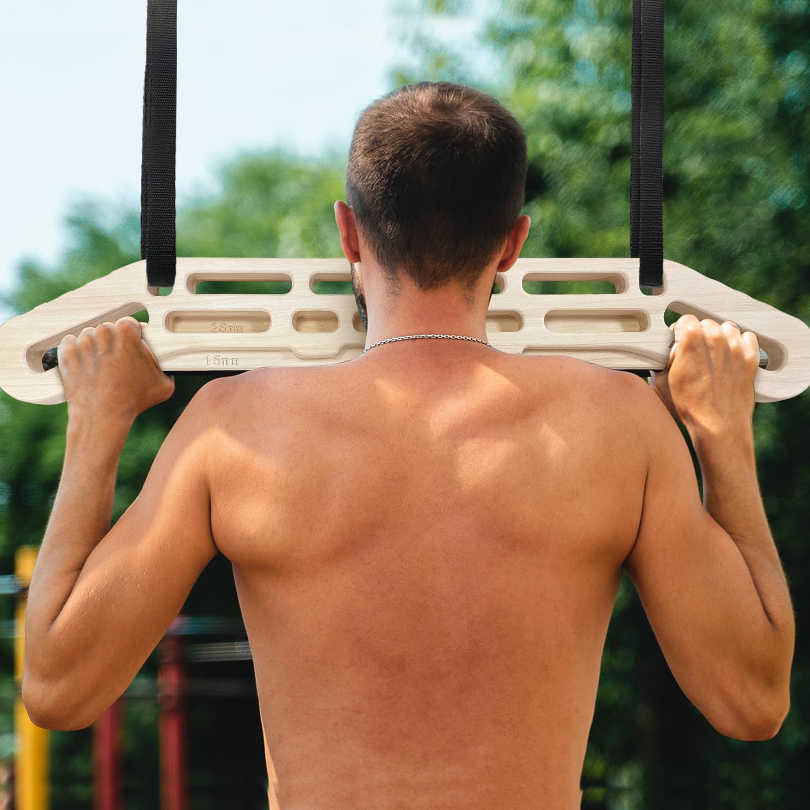 MonkeyTail Tabla de colgar portátil, tabla de escalada de madera, tabla de entrenamiento de dedos multifuncional, mejora de la fuerza de los dedos, para uso interior y exterior