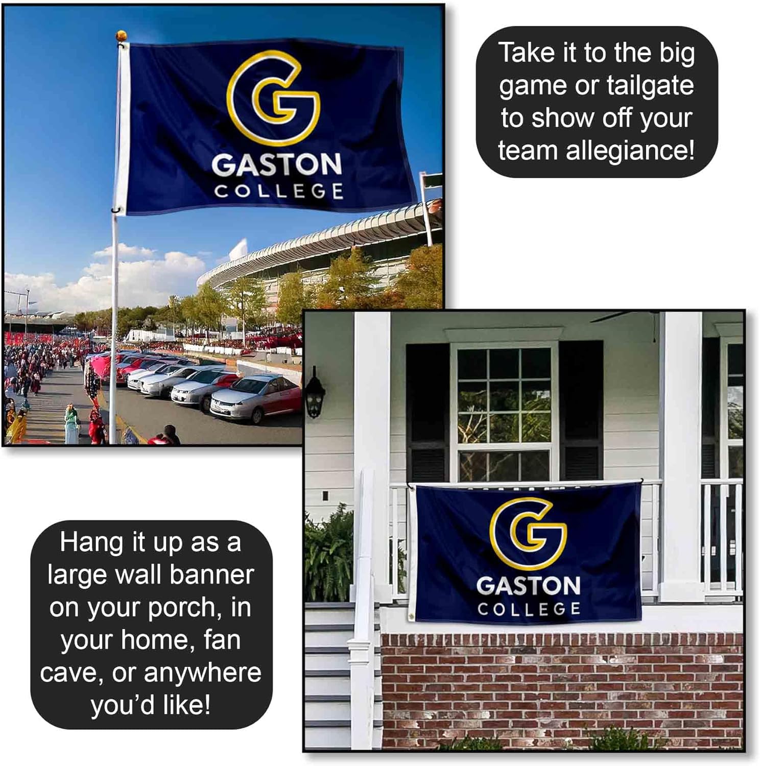 Gaston College Rhinos Logo Large Grommet Banner Flag - Image 4