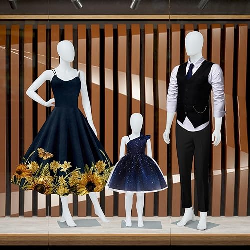 Miniatura 2 de Maniquí familiar de cuerpo completo, maniquí sin rostro, uso con ropa de padres e hijos, maniquíes de plástico ajustables con base de metal para