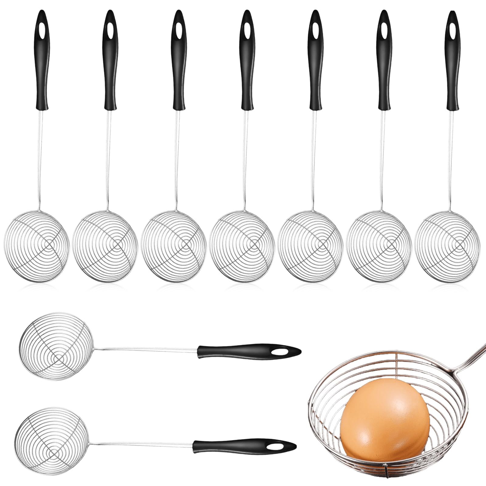 RayE Lot De 8 épuisettes Pour Fondue, Passoire De Cuisine En Acier Inoxydable Avec Poignées, Passoire RayE Lot De 8 épuisettes Pour Fondue, Passoire De Cuisine En Acier Inoxydable Avec Poignées, Passoire