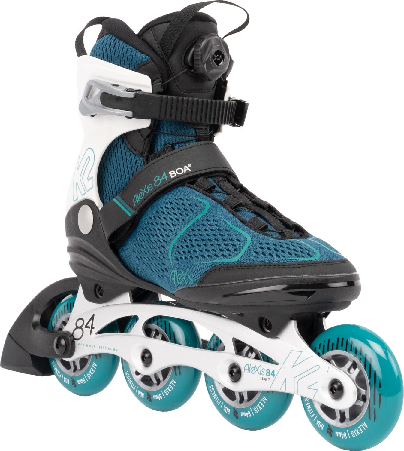 K2 Skate Alexis 84 Boa, 7.5,Teal_White