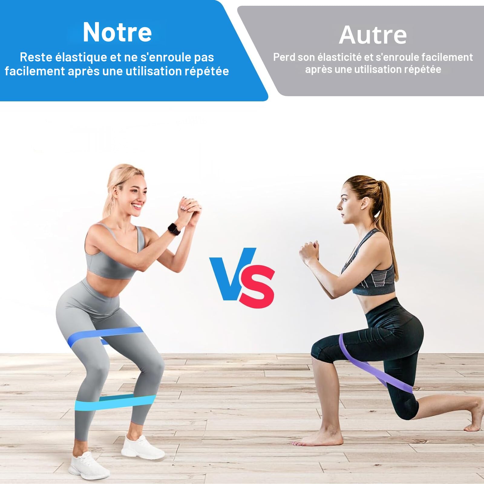 SURFOU Musculation Élastique Set, Bande de Résistance Fitness, Élastiques Pilates Yoga Exercice