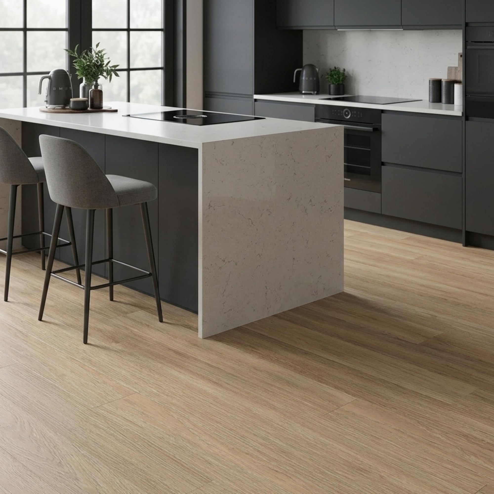 Suelo vinílico SPC click 5 mm efecto madera Roble Ámbar (2,21 m²) - ISOVEX
