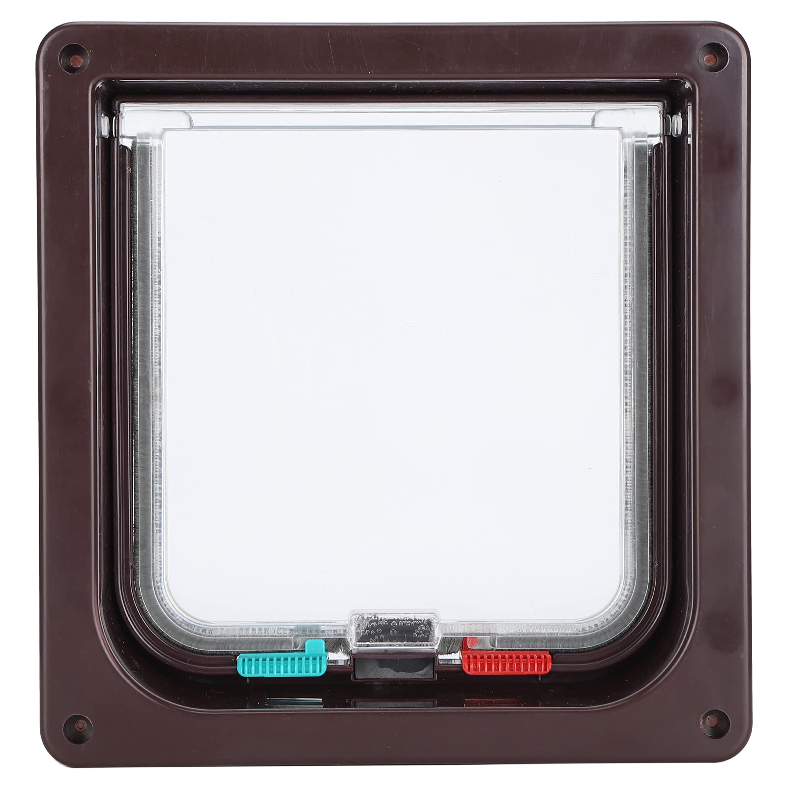 Pet Flip Door, 4 Switching Modes Cat Flap Door Plastic Exquisite with Screw for Indoor and Outdoor for Household (M)