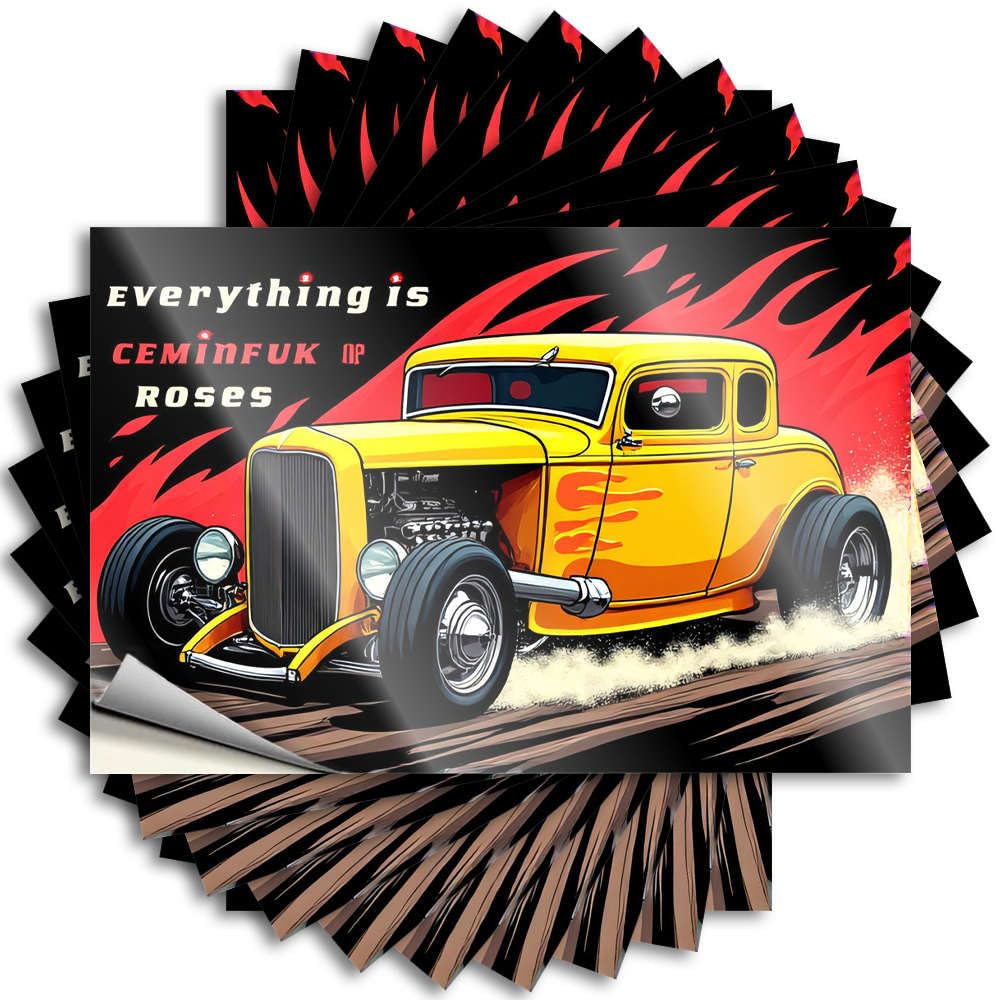 Fzfn Colour Coastal Tattoos, Christmas Garage Hot Rod Revival: Speed, Style, And Fireworks! | Funny Quote Colorful Decals(12X18cm)