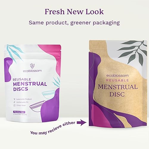 Miniatura 2 de Ecoblossom Disco menstrual reutilizable, copa menstrual, disco de período suave para mujer, diseñado con taza de período de silicona flexible de