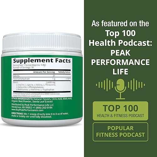 Vista 5 de Los 9 aminoácidos esenciales en polvo con 26 estudios clínicos. EAAs 32X eficaz frente a aminoácidos ramificados BCAA/BCAAS. Suplemento EAA pre