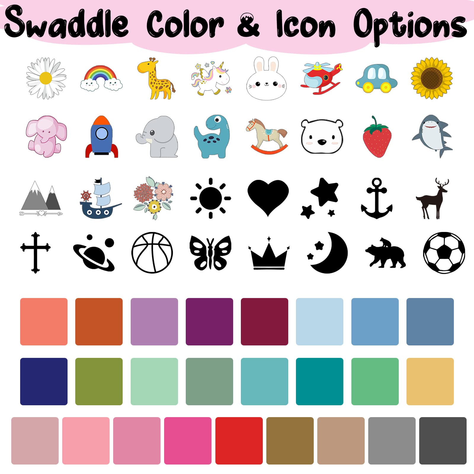 PFTPOW Personalized Swaddle Blanket Baby Boy Girl with Bow Headband and Hat Set Custom Baby Blanket with Name Customized Baby Gifts