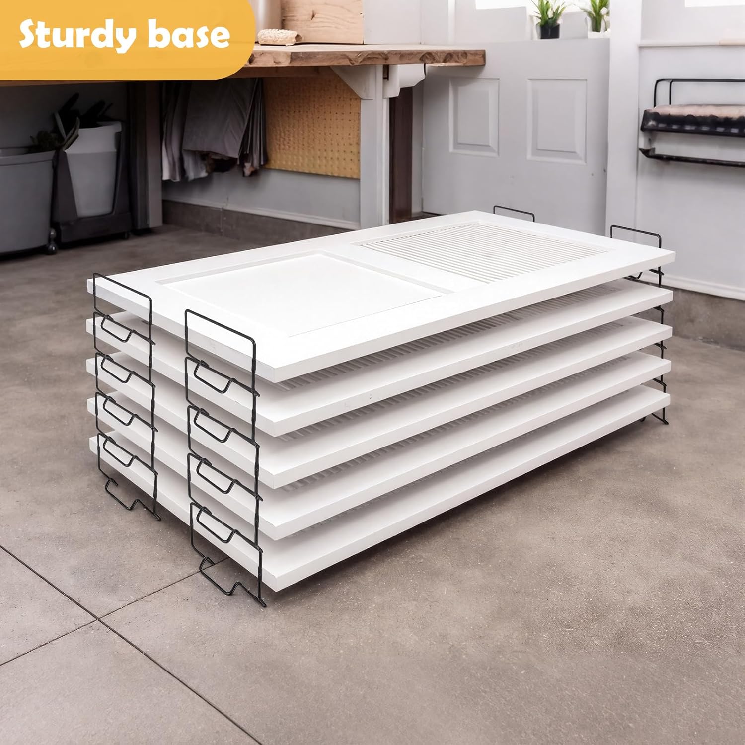 Frienda 8 Pack Door Painting Stand with Screws Metal Stackable Door Paint Stand Holder Support Painters Painting Tools for Paint Drying Rack Accessories