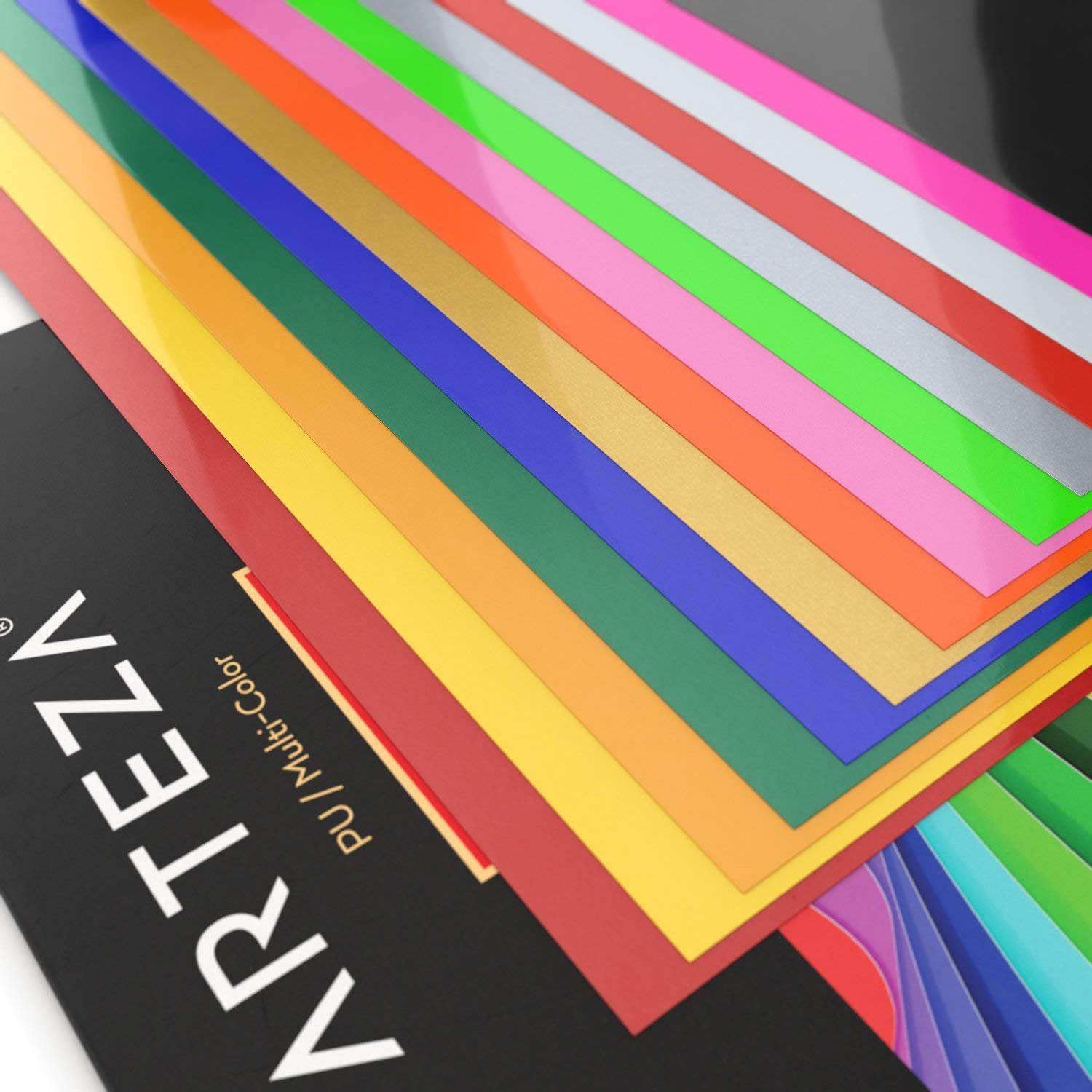 ARTEZA Wärmeübertragung Vinylfolie, 25.4 x 30.5cm (10 x 12 Zoll), Packung mit 14 Heat Transfer Vinylblättern, vielseitige Plotterfolie, Vinyl Papier für Hitzedruck-Transfer von Bügelbildern