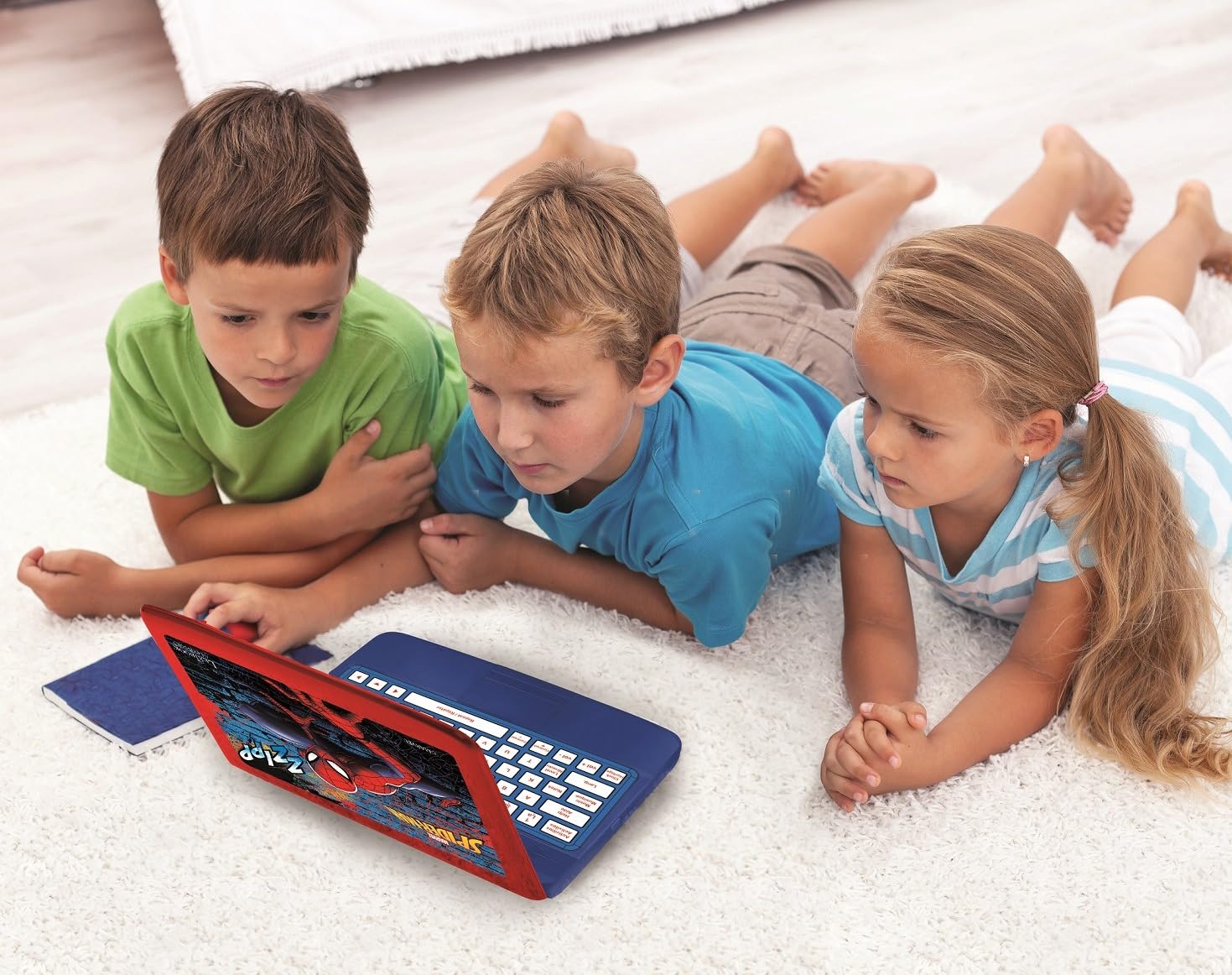 Lexibook Disney Marvel Spider-Man - Computer educativo Bilingue Francese/Inglese - Giocattolo per bambini con 124 attività per imparare, divertirsi e suonare pianoforte - Blu/Rosso, JC598SPi1LXB