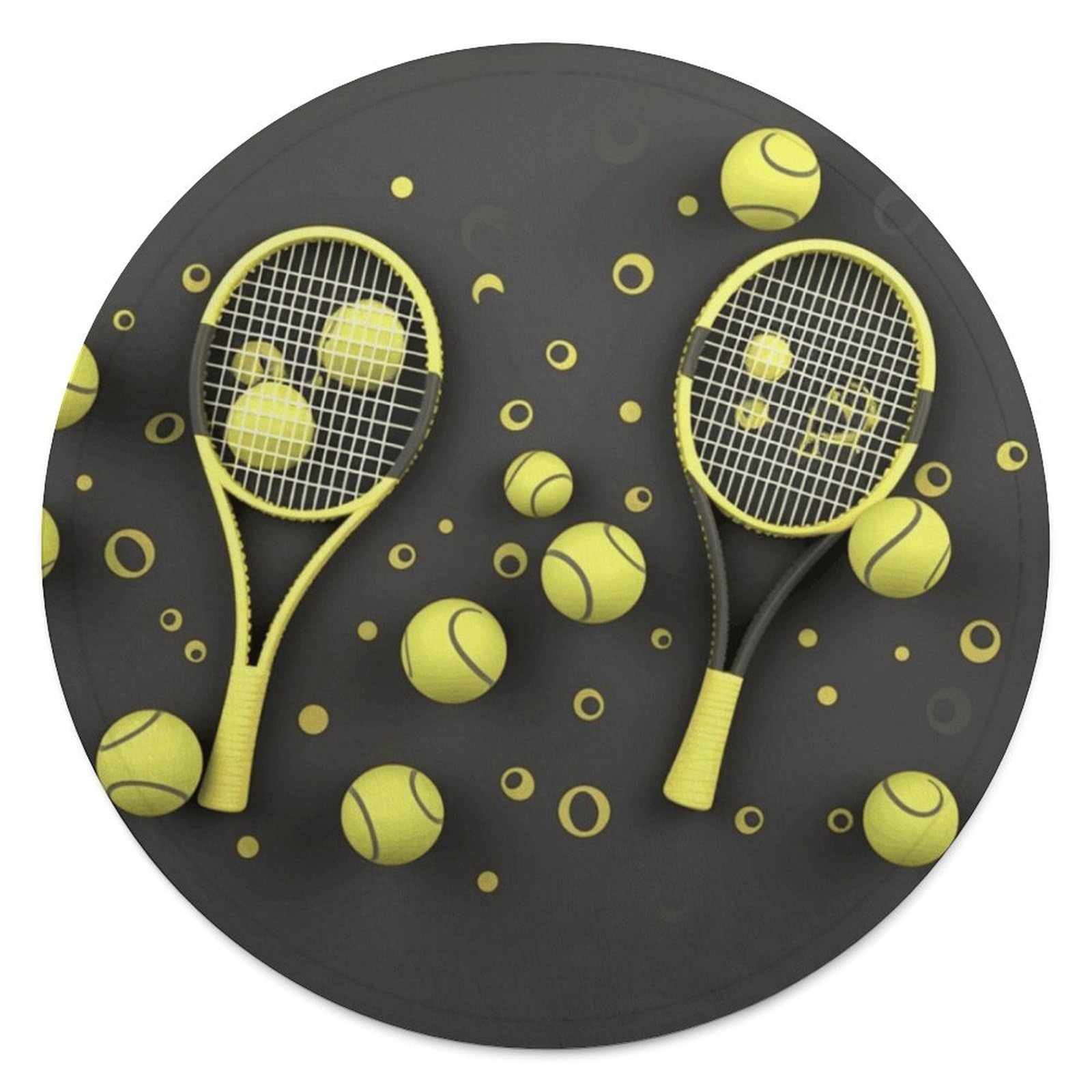 Couverture ronde tennis en flanelle 140cm pour passionnés et décoration de canapé