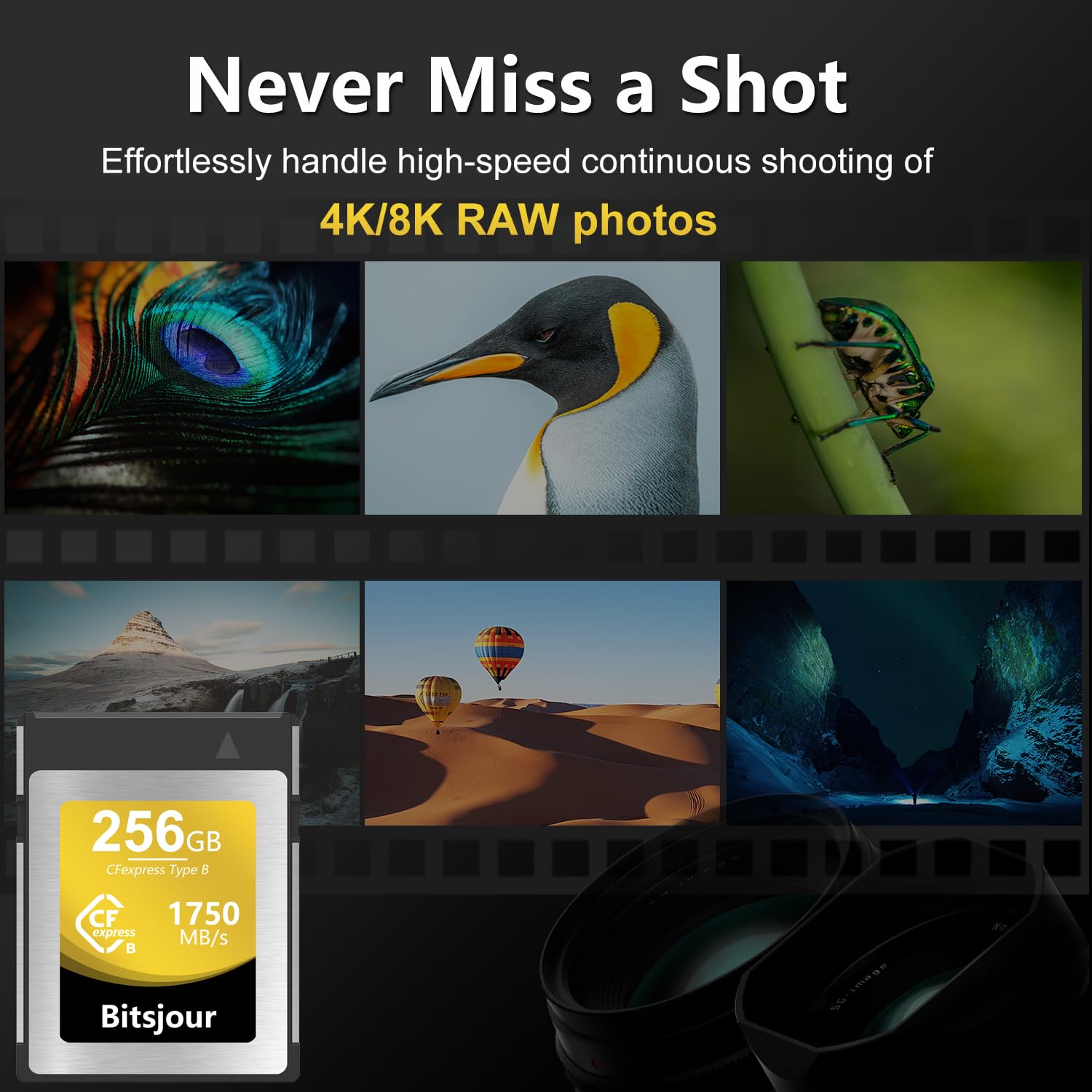 Karta pamięci 256 GB CFexpress typ B, CF Express Type B Card RAW 8K 4K do aparatu Nikon Canon Panasonic