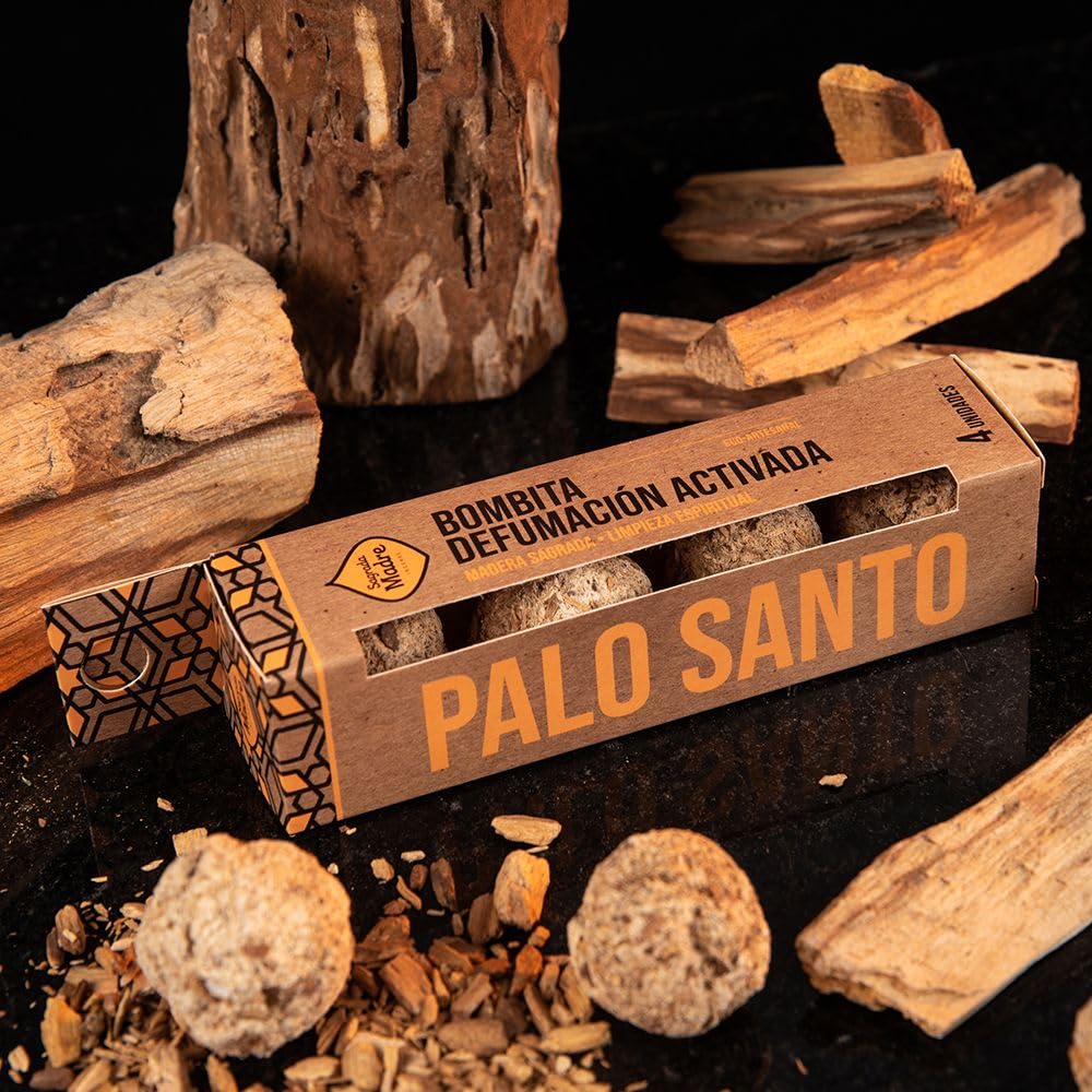 Sagrada Madre Activated Herbal Smudge Incense Bombs 100% Sustainable. Energy & Air Purifying. Organic. Vegan. Eco. Handcrafted. 4 Units. (Palo Santo)
