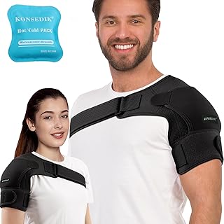 Compression Recovery Shoulder Brace Immobilizer for Torn Rotator Cuff,AC Joint Pain Relief,Dislocation,Arm Stability,Injuries,Tears,Adjustable Fit Supports for Men&Women(Black, Small)