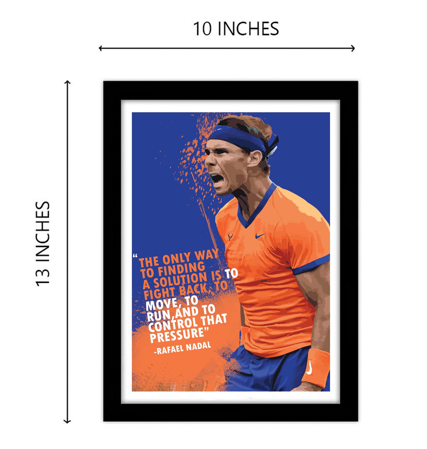 Good hope Nadal Orange Print Man Utd Framed Poster, multicolour, Print, 10inch x 13inch For Room Office Wall 3