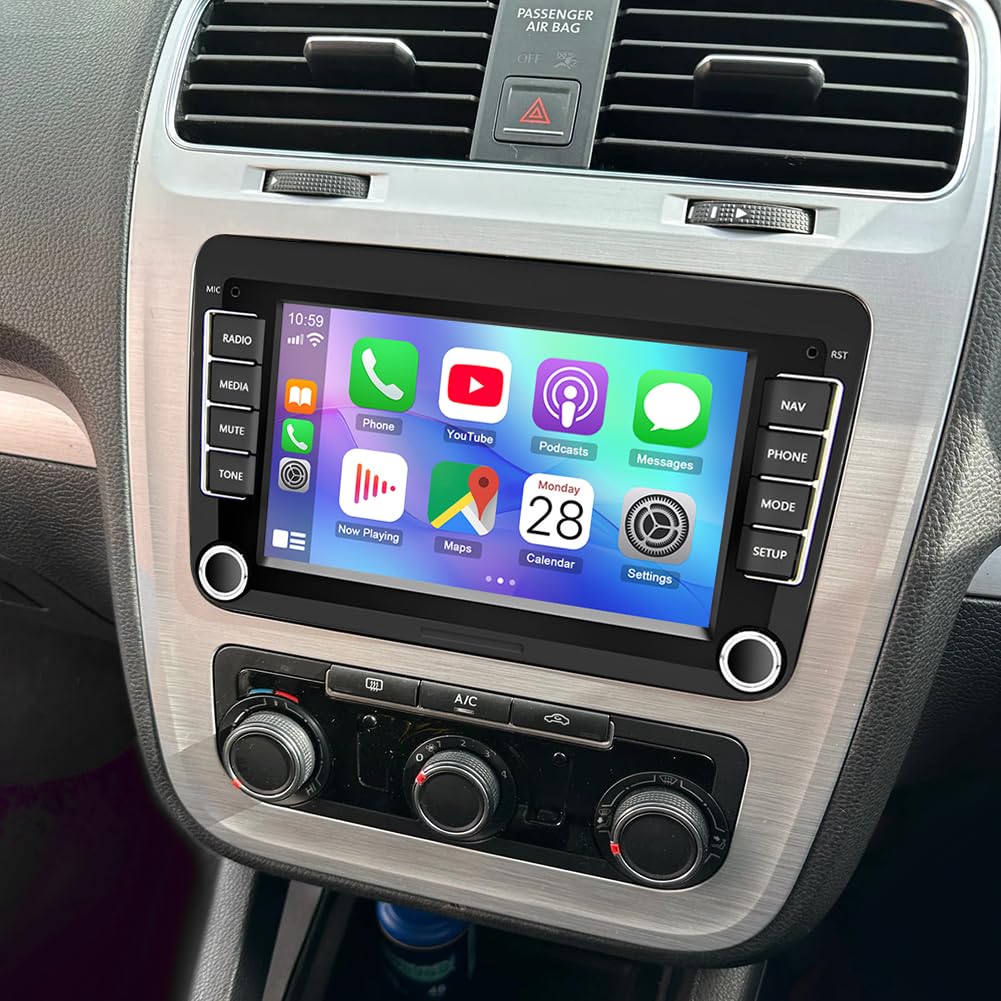 Radio samochodowe 2 + 32 G Android 13 do VW Scirocco 2008-2017 z bezprzewodowym systemem Carplay Android Auto, 7-calowy ekran dotykowy Auto Stereo Display Player Radio GPS Navigation Head Unit z FM