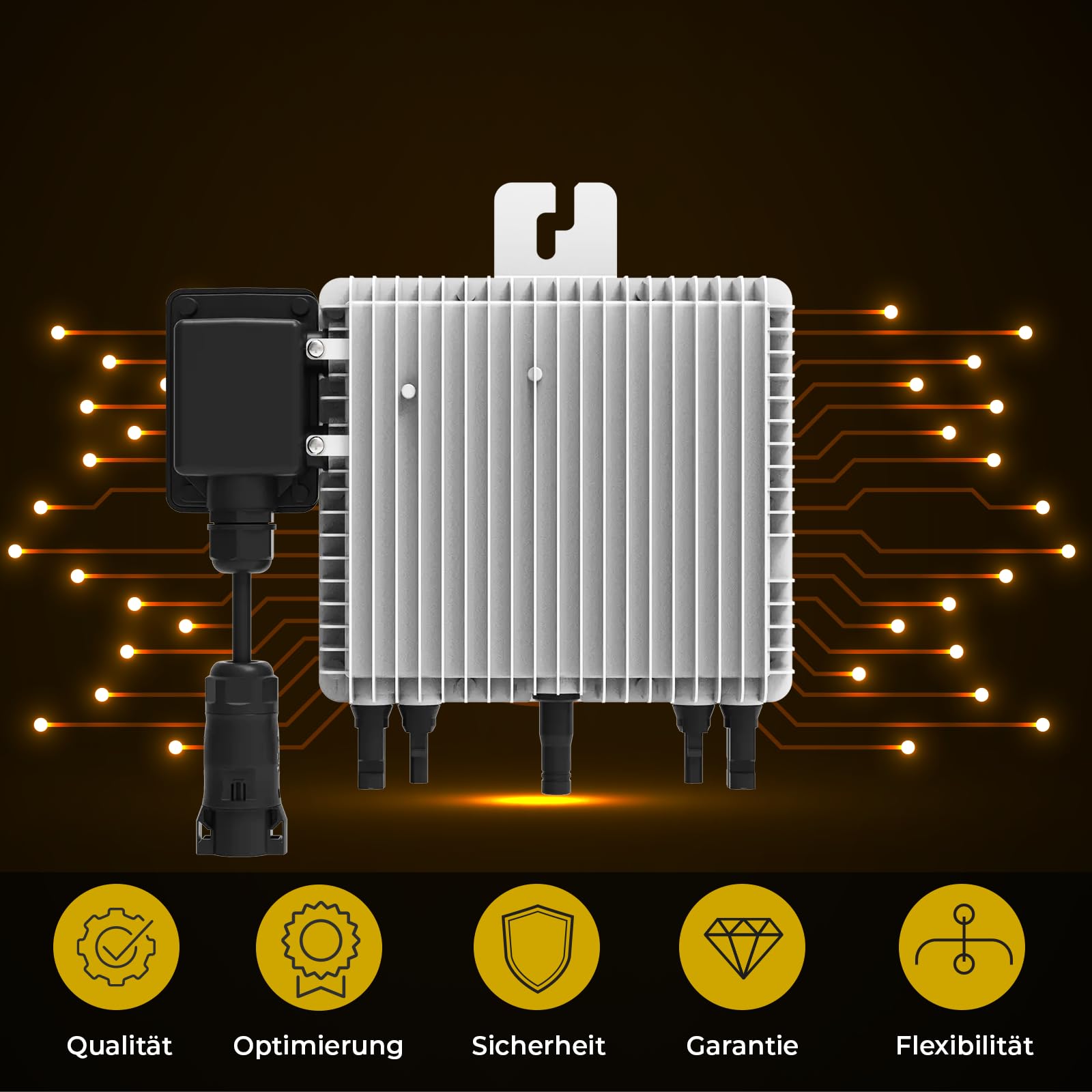 DEYE Mikro-Wechselrichter 800 W SUN-M80G4-EU-Q0 für Balkonkraftwerk, IP67 wetterfest, Plug&Play Installation, 2 MPPT, WiFi, Micro Inverter
