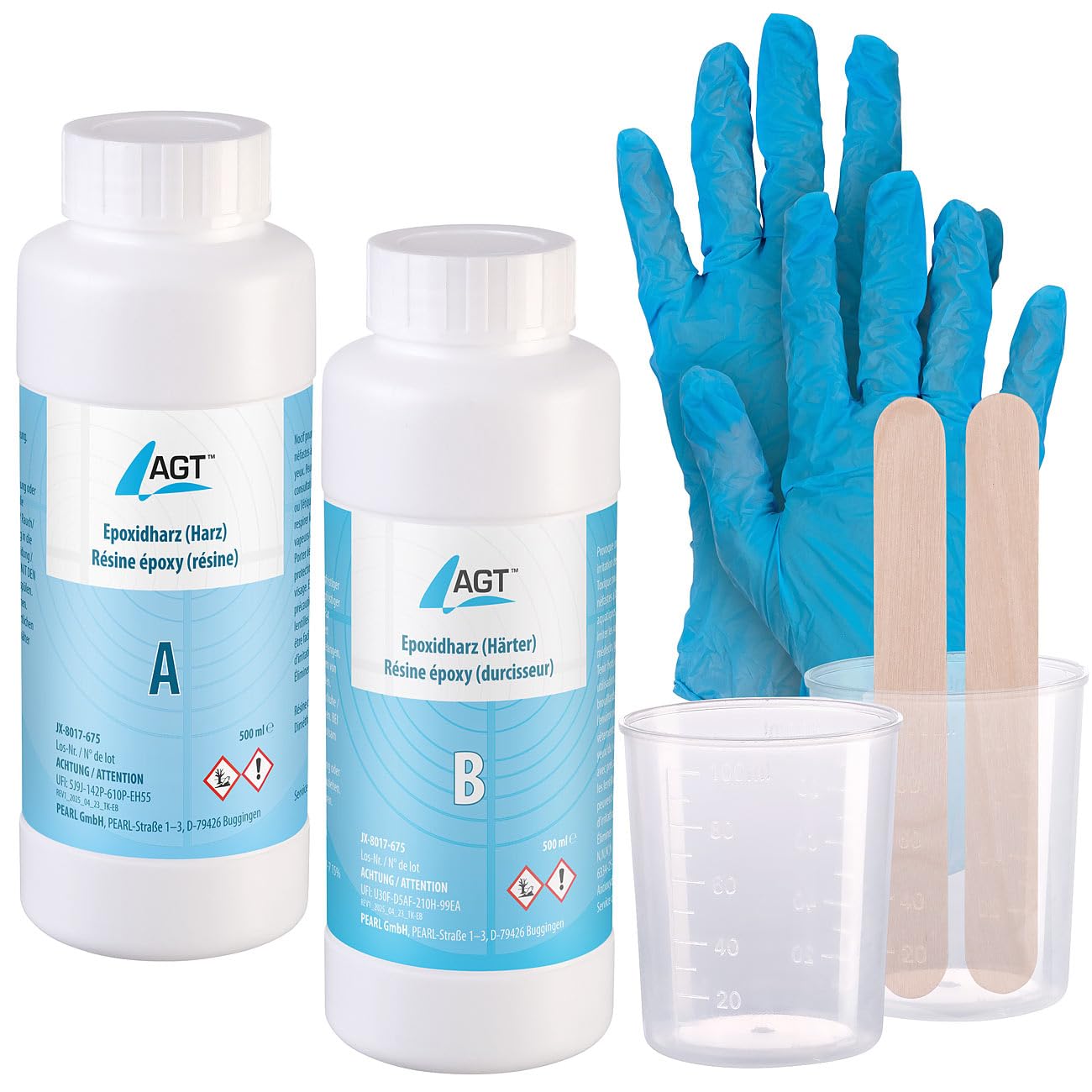 AGT resina: Resina epossidica, trasparente, 1000ml (colla epossidica, senza bolle, epossidico)