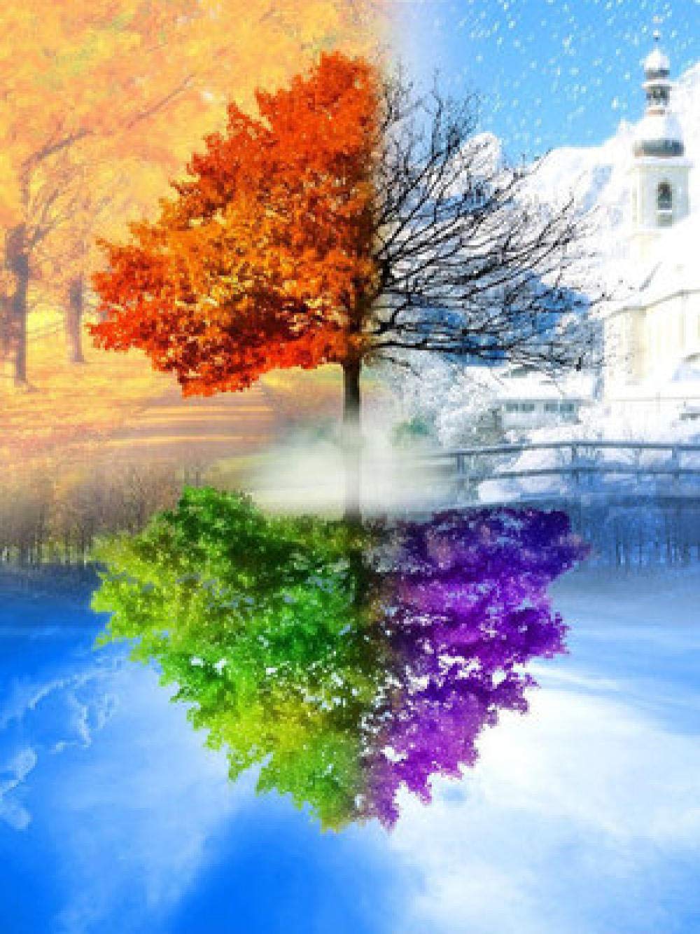 Point de croix diamant 5D grand format 50x70 cm kit complet loisir créatif adulte paysage