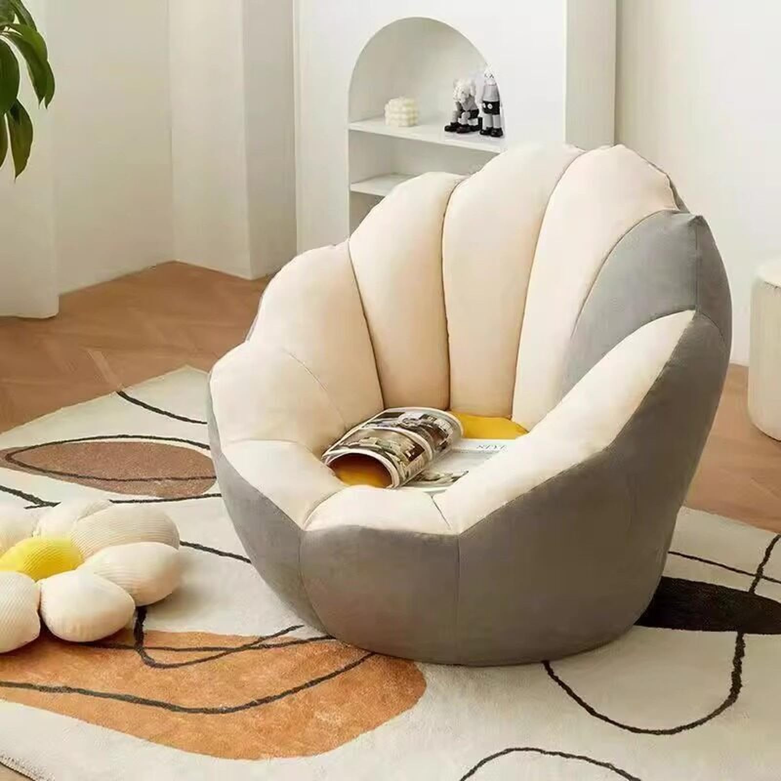 Strona główna Leniwa Sofa Worek Fasoli Tatami Pojedynczy Krzesło Sypialnia Salon Balkon Worek fasoli(Yellow,Duży)