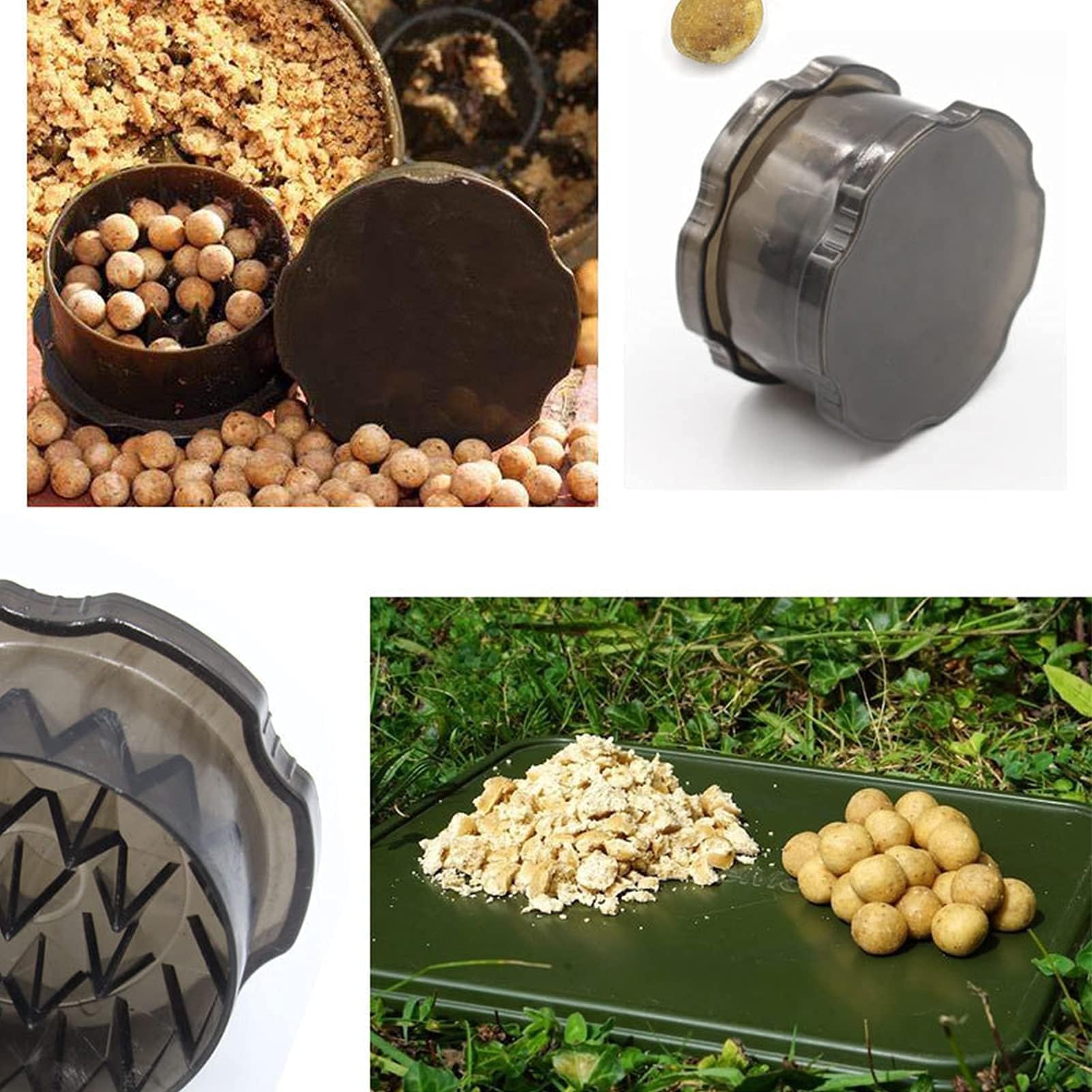 Zerodis Boilies Carp Bait Crusher, młynek wędkarski, lekki, przenośny, do użytku na zewnątrz, do wędkowania