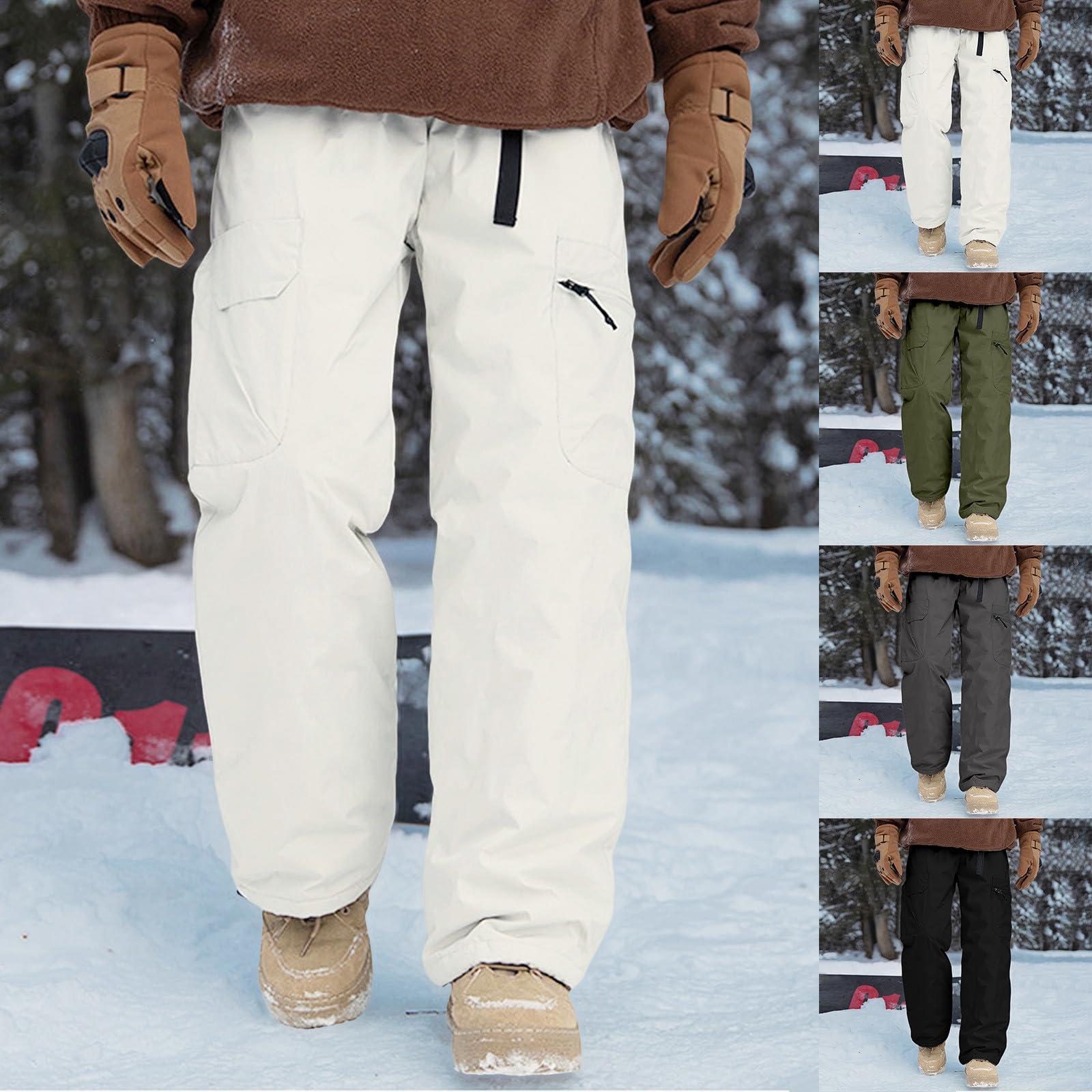 Pantaloni da sci da uomo, pantaloni isolati, impermeabili, da snowboard, termici, da neve, invernali, traspiranti, spessi, caldi, per sport invernali