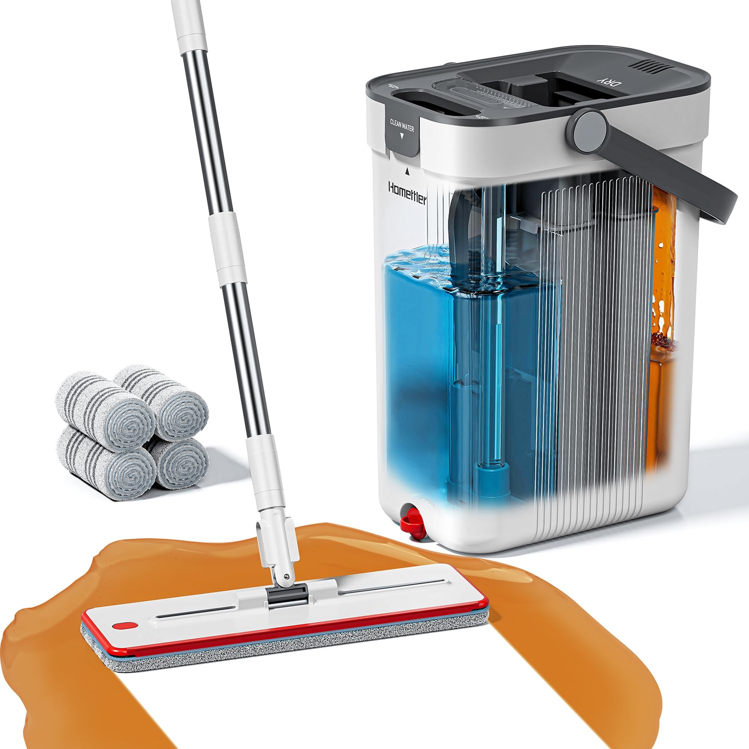 Amazon.com: HoMettler Mop and Bucket Set, Flat Mop and Bucket Amazon.com: HoMettler Mop and Bucket Set, Flat Mop and Bucket