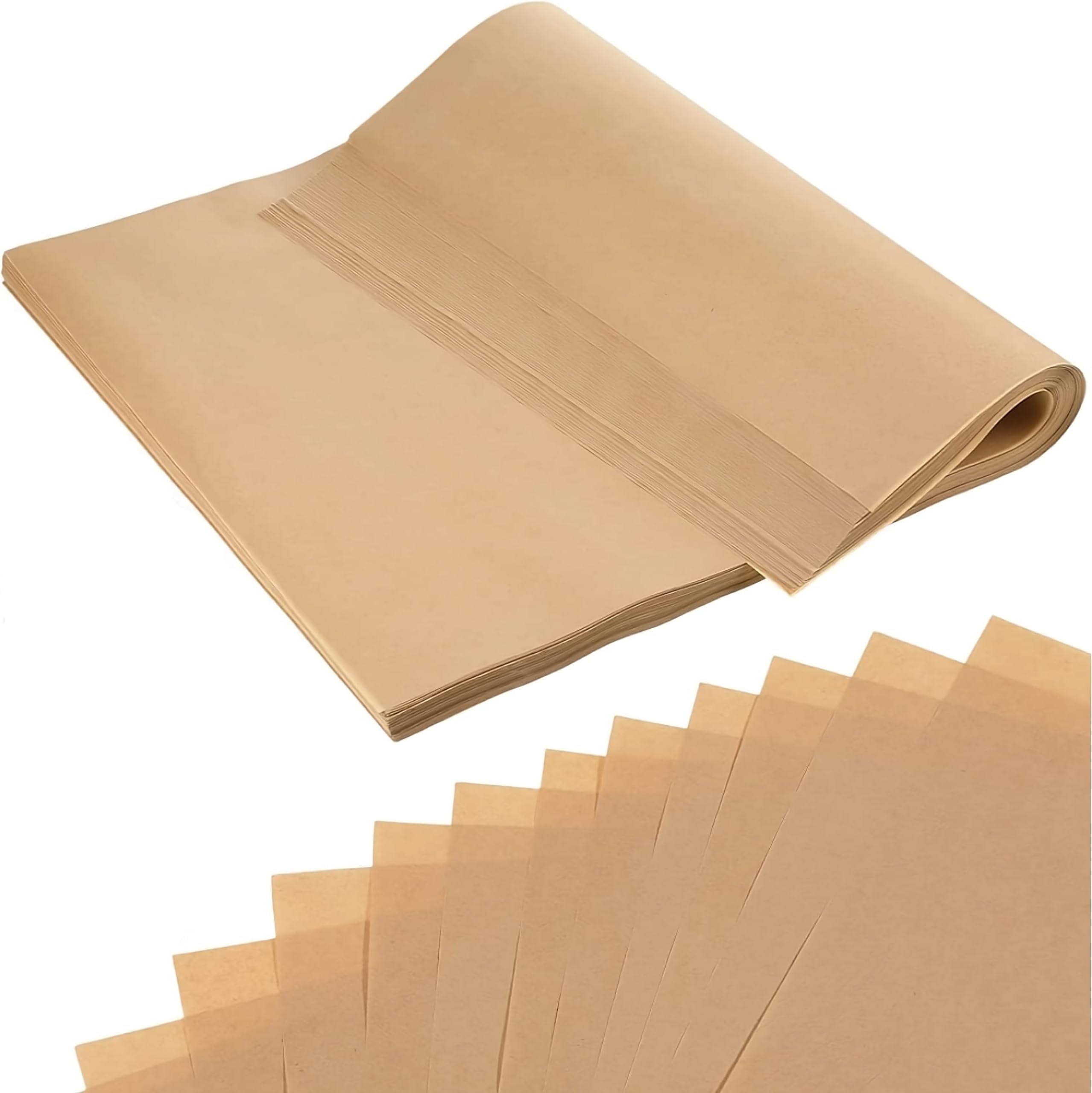 Al FAKHAMA Parchment Paper, Grease Resistant Wax Paper (25 CM x 35 CM, Brown) Precut Parchment Paper for Baking Sheet, Food Packaging,Cookie sheet,Baking And Basket Liners - Pack Of 100