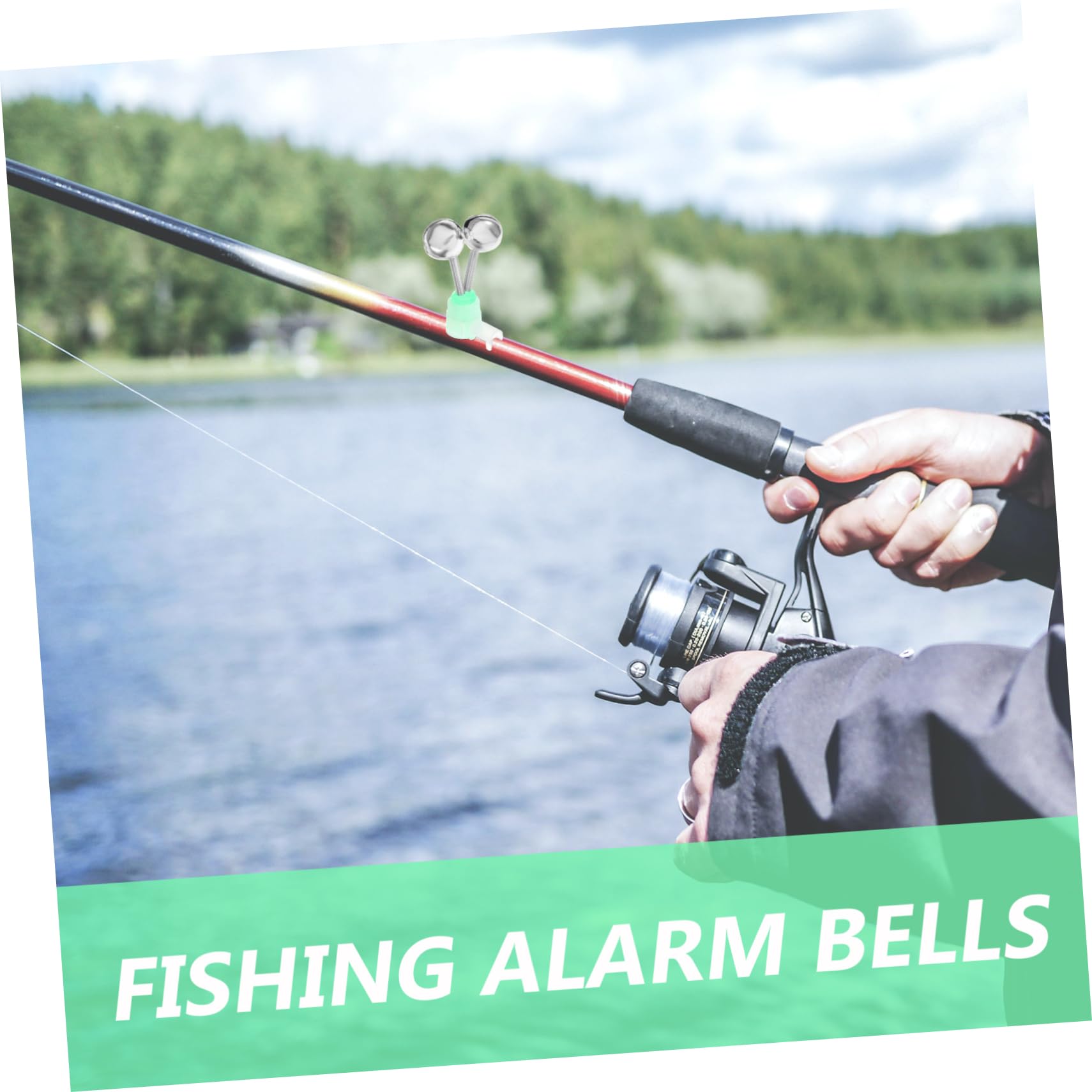 JUMPLAWN 20 Pcs Fishing Bell Alarm Clip Style Dual Bells No Damage Material Essential
